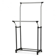 Load image into Gallery viewer, Double Rail Adjustable Clothing Garment Rack with Wheels