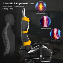 Load image into Gallery viewer, Massage Gaming Chair with Footrest-White