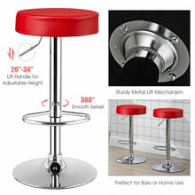 Load image into Gallery viewer, Set of 2 Adjustable Swivel Round Bar Stool Pub Chair-Red