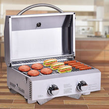 Load image into Gallery viewer, 2 Burner Portable Stainless Steel BBQ Table Top Grill for Outdoors
