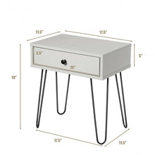 Load image into Gallery viewer, Nightstand Sofa End Table with One Drawer and Steel Pipe