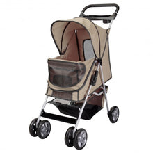 Load image into Gallery viewer, Large Deluxe Folding 4 Wheels Pet Dog Cat Carrier Stroller 8 Colors Choice Rose
