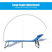 Load image into Gallery viewer, Folding Chaise Lounge Chair Bed Adjustable Outdoor Patio Beach-Blue