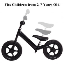 Load image into Gallery viewer, 12" Balance Kids No-Pedal Learning Bicycle Black/Pink-Black