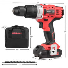 Load image into Gallery viewer, 18V Cordless Drill Driver Impact Tool Kit with LED Light