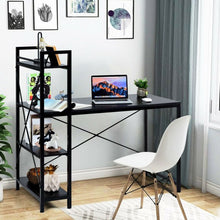 Load image into Gallery viewer, 47.5" Writing Study Computer Desk with 4-Tier Shelves-Black