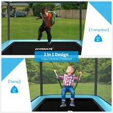 Load image into Gallery viewer, 6 Feet Kids Entertaining Trampoline with Swing Safety Fence-Blue