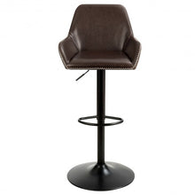 Load image into Gallery viewer, Retro Comfortable Adjustable Swivel Bar Stools with PU Leather Seat and Footrest
