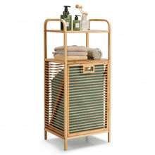 Load image into Gallery viewer, Tilt out Bamboo Shelf Slat Frame Storage Laundry Hamper