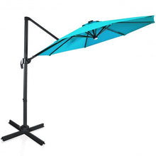 Load image into Gallery viewer, 10 Ft Patio Offset Cantilever Umbrella with Solar Lights-Turquoise