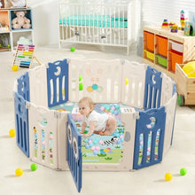 Load image into Gallery viewer, 14-Panel Baby Playpen Kids Activity Center Foldable Play Yard with Lock Door