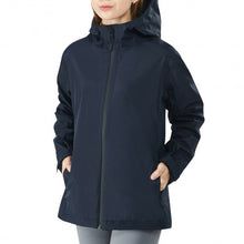Load image into Gallery viewer, Women's Waterproof & Windproof Rain Jacket with Velcro Cuff-Navy-L