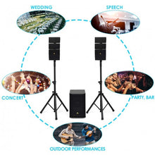 Load image into Gallery viewer, 12 Inch 3000 Watt DJ Powered PA Speaker System Combo Set