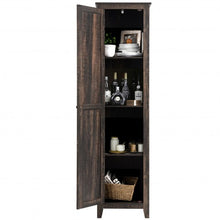 Load image into Gallery viewer, Linen Tower Bathroom Storage Cabinet Tall Slim Side Organizer with Shelf-Walnut