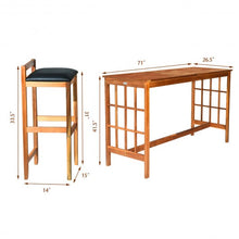 Load image into Gallery viewer, 7-Piece Patio Bar Set Outdoor Dining Table Stool Wood Furniture