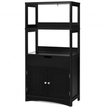 Load image into Gallery viewer, Bathroom Storage Cabinet with Drawer and Shelf Floor Cabinet-Black