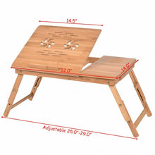 Load image into Gallery viewer, Portable Bamboo Laptop Desk Table with Drawer