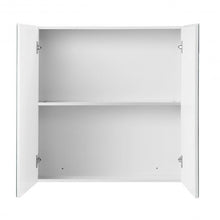 Load image into Gallery viewer, 2-Tier Wall-Mounted Storage Cabinet with Double Mirror Doors