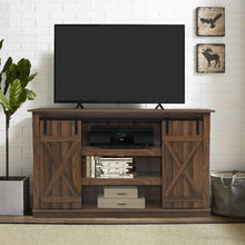 Load image into Gallery viewer, Sliding Barn TV Stand Console Table-Brown