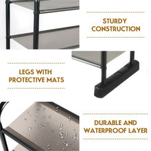 Load image into Gallery viewer, 10-Tier Metal Frame Shoe Rack Space-saving Shoe Organizer