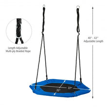 Load image into Gallery viewer, 37� Hexagon Tree Kids Swing with Adjustable Hanging Rope-Blue