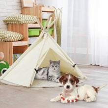 Load image into Gallery viewer, Indoor Pet Teepee Dog Puppy Cat Bed Portable Pet Canvas Tent and House