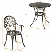 Load image into Gallery viewer, 3 pcs Outdoor Set Patio Bistro with Attached Removable Ice Bucket