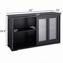 Load image into Gallery viewer, Kitchen Storage Cabinet with Glass Sliding Door