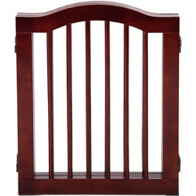 Load image into Gallery viewer, 3 Panels Folding Freestanding Wood Pet Dog Safety Gate-24"