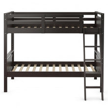 Load image into Gallery viewer, Twin Over Twin Bunk Bed Convertible 2 Individual Beds Wooden -Espresso