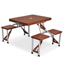 Load image into Gallery viewer, Outdoor Foldable Aluminum Picnic Table with Bench Seats