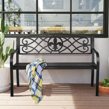 Load image into Gallery viewer, Patio Park Yard Outdoor Furniture Steel Bench
