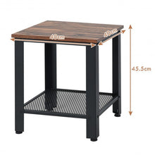 Load image into Gallery viewer, Industrial End Table 2-Tier Side Table-Black
