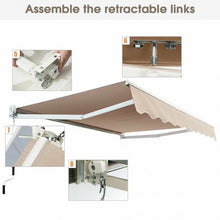 Load image into Gallery viewer, 8FT x 6.5FT Retractable Aluminum Patio Sun Awning-Beige