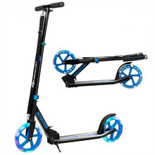 Load image into Gallery viewer, Portable Folding Sports Kick Scooter w/ LED Wheels-Blue