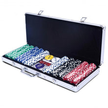 Load image into Gallery viewer, 500 Chips Poker Dice Chip Set w/ Silver Aluminum Case