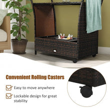 Load image into Gallery viewer, Patio Rattan Bar Serving Cart with Glass Top and Handle
