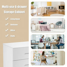 Load image into Gallery viewer, 6 Drawer Double Dresser Chest of Drawers Storage Cabinet Organizer-White