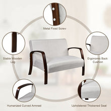Load image into Gallery viewer, Mid Century Modern Fabric Upholstered Armchair Loveseat-Gray