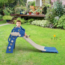 Load image into Gallery viewer, 3 in 1 Kids Slide Baby Play Climber Slide Set with Basketball Hoop -Blue