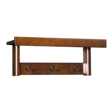Load image into Gallery viewer, Entryway Hanging Wood Coat Rack with 3 Double Hooks-Brown