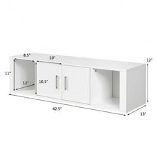 Load image into Gallery viewer, Wall Mounted Floating 2 Door Desk Hutch Storage Shelves-White