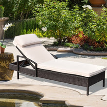 Load image into Gallery viewer, Outdoor Brown Wicker Rattan Sunloungers