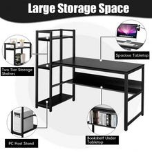 Load image into Gallery viewer, 59" Computer Desk Home Office Workstation 4-Tier Storage Shelves-Black