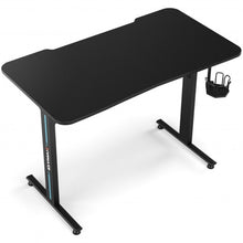 Load image into Gallery viewer, Home Office PC Computer Gaming Desk with LED Lignt and Gaming Handle Rack-Black