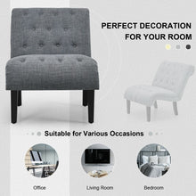 Load image into Gallery viewer, Upholstered Tufted Lounge Chair with Wood Leg-Dark Gray