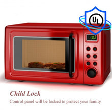Load image into Gallery viewer, 700W Glass Turntable Retro Countertop Microwave Oven-Red