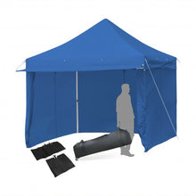Load image into Gallery viewer, 10x10ft Pop up Gazebo with 4 Height and Adjust Folding Awning -300' Blue