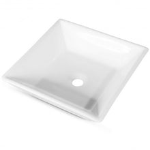 Load image into Gallery viewer, 16" x 16" Square Bathroom Ceramic Vessel Sink with Pop-up Drain