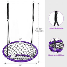 Load image into Gallery viewer, Net Hanging Swing Chair with Adjustable Hanging Ropes-Purple